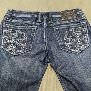 Miss Me Bootcut Denim Jeans Hemmed size 30